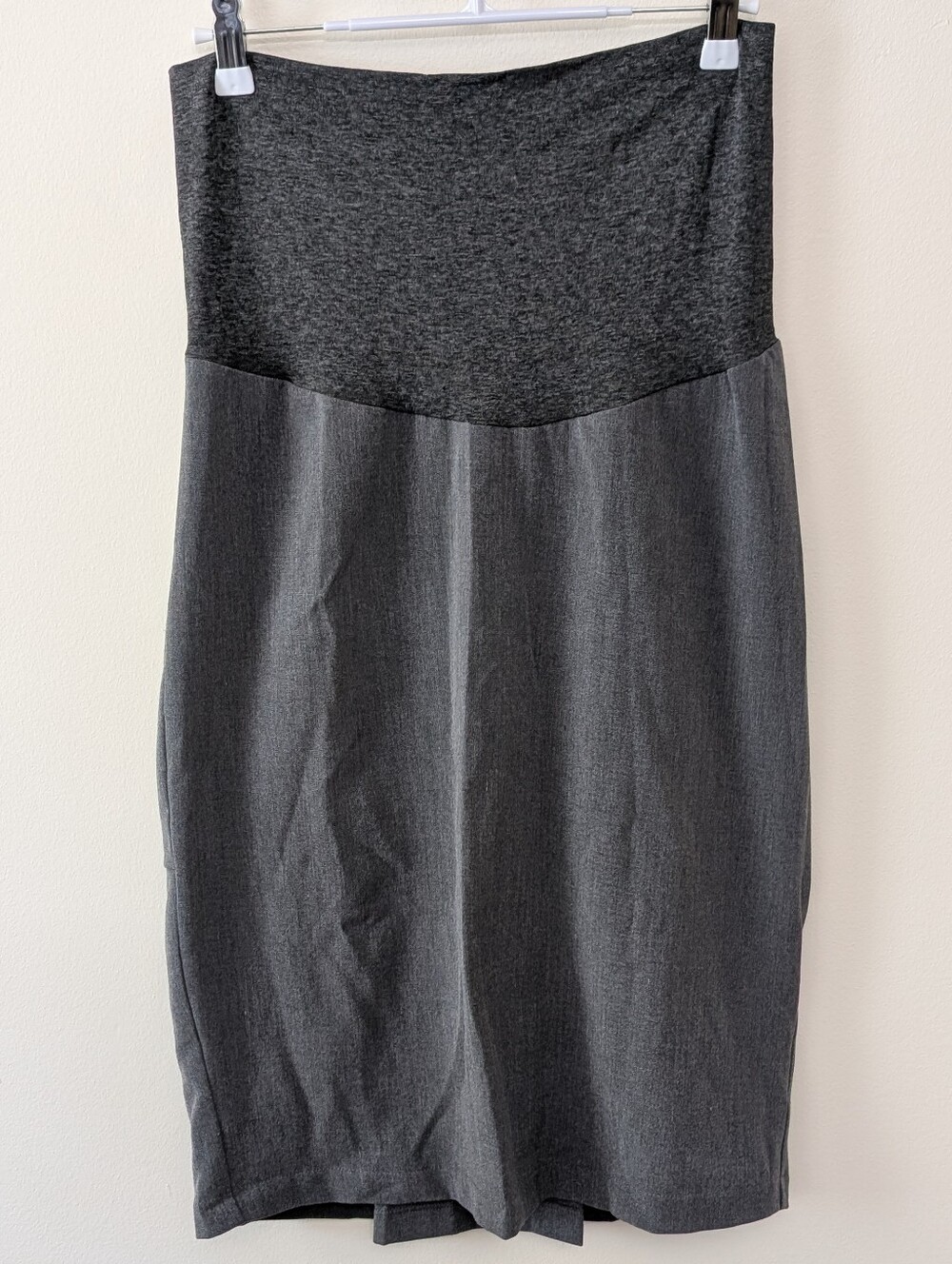 Versatile Gray Two-Tone Ponte Pencil Skirt